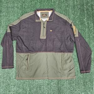 King Ranch Pullover Sweater Mens 3XL Black 1/4 Zip Outdoor Hunting Pockets Adult